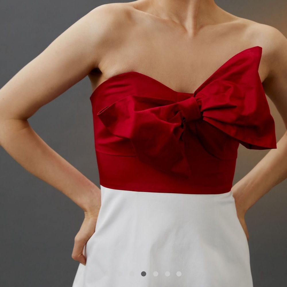 Anthropologie Hutch Red Motif bow dress 👗 - Picture 3 of 7